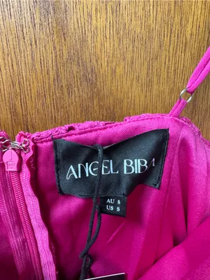 Angel Biba Embroidered Lace Top Bubble Hem Sleeveless Mini Dress Pink Small NEW thumbnail 7
