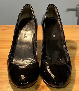 Cole Haan Nike Air Black Patent Leather‎ Round Toe Pumps Heels Womens 7B thumbnail 1