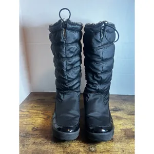 Totes Caroline 2 Women’s Size 10 M Black Quilted Tall Winter Snow Boots Faux Fur thumbnail 3