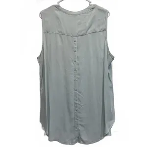 Torrid Light Blue Twill Button Back Sleeveless Tank Plus Size 2X thumbnail 4