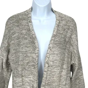 LOFT Outlet Womens Cotton Fringe Hem Open Front Cardigan Sweater Gray Size Small thumbnail 2
