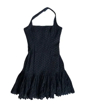 Eyelet Lace Little Black Mini Dress 🔥 thumbnail 1