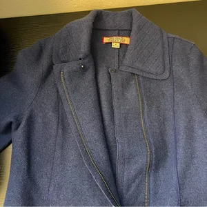 Beyond Threads Alpaca Wool Cardigan Zip Up Sweater Blue Women’s‎ Medium Peru thumbnail 10