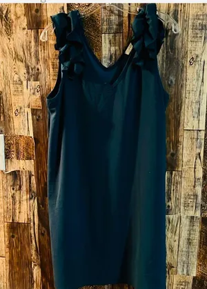 Entro sleeveless hunter green dress with lining x large 36 length x 17 width thumbnail 1