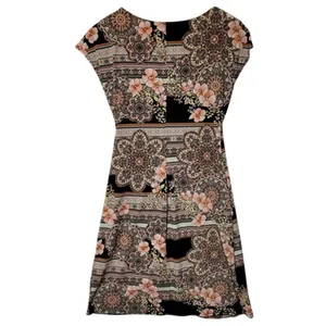 Connected Apparel Floral Mandala Faux Wrap Dress Boho Business Casual Church Teacher‎ Retro Size S thumbnail 2