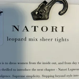 Natori Leopard Mix Sheer Tights Medium Black Luxury Fashion Legwear‎ Set of 2 thumbnail 8
