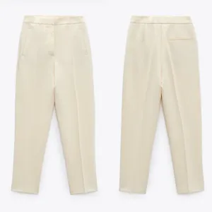 Zara‎ High Waist Trousers in Ivory Size Small thumbnail 2