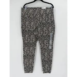 NWT Old Navy Stevie Pants Women XL Leopard Print High Rise Ponte Pintucked‎ thumbnail 2