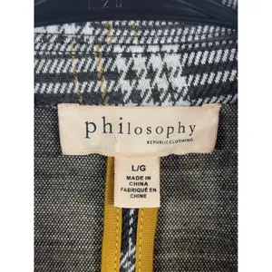Philosophy Republic Clothing Grey Plaid Longline Blazer Coat Large Single Button thumbnail 6