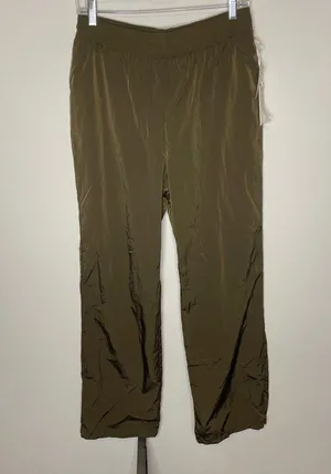 Good American Wide Leg Track Pants MEDIUM Mocha Pull On Casual Athletic Gym thumbnail 6