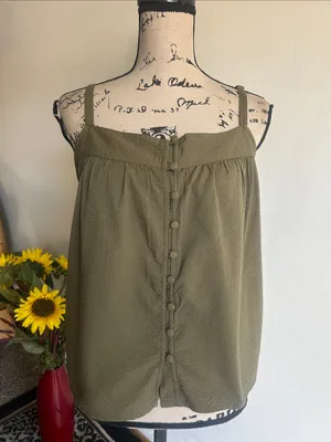 Faherty Sleeveless Olive Green Tank Top Size XS thumbnail 4