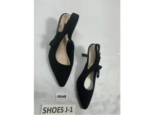 Womans New Coutgo Slingback Pumps Black 5 Kitten Heel Pointed Toe Bow Accent thumbnail 2
