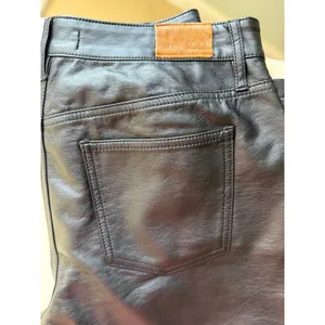Unpublished Leather Look Wide Leg Pants Size 29 Black Faux Leather Denim Style thumbnail 2