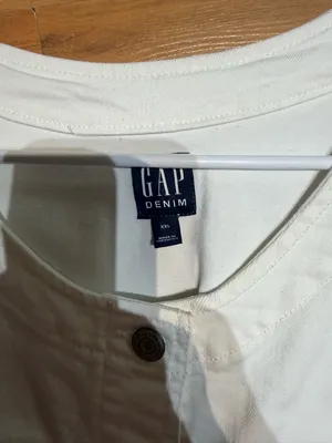 🌸GAP Denim Off-White Snap-Front Jacket thumbnail 2