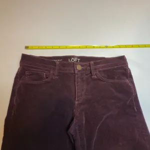 Ann Taylor LOFT Modern Straight Corduroy‎ Pants Burgundy Sz 0/25 Workwear Career thumbnail 4