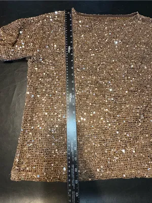 Sequin Tunic Top in Bronze size Small Brown thumbnail 8