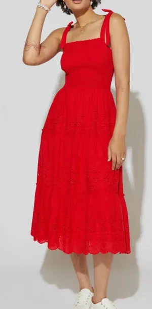Blue Rain Smocked Midi Dress thumbnail 1