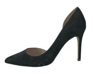 MNG Mango Audrey Black Pointed Toe Stiletto Heels Half D'Orsay Pumps Shoes Sz 36 thumbnail 1