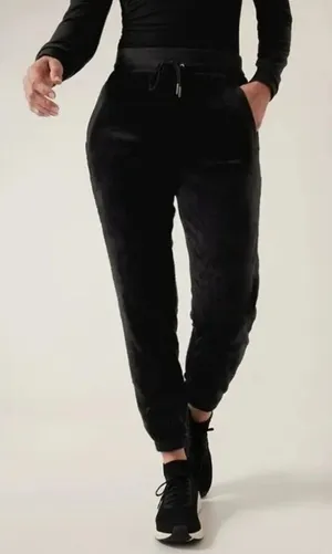 Athleta Cozy Karma Recover Black Sherpa Jogger Pants Size Small Women's thumbnail 1