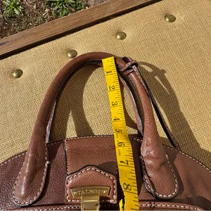 Talbots Rich Brown Leather Satchel with Gold Hardware thumbnail 9