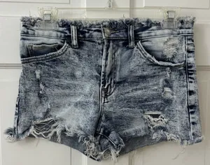 Vervet Raw Waist‎ and Hem Fray Distressed Cutoff Micro Jean Shorts S(3) 28" X 3" thumbnail 1
