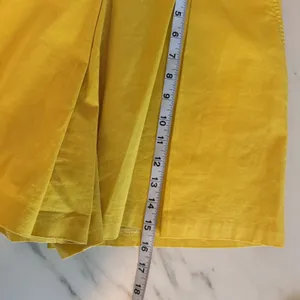 Maeve Anthropologie Yellow‎ Pleated High Waisted Shorts Size 6 Side Zip Cotton thumbnail 9