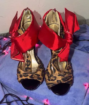 Red Bow Leopard Print Open thumbnail 1