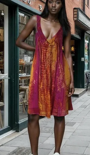 Women's Multi and Red Dress thumbnail 1