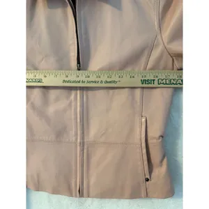 Black Rivet Pink Leather Jacket Womens Small Full Zip Collared Moto Pastel Coat thumbnail 3