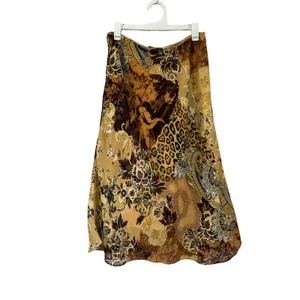 Baranda Y2K Patchwork‎ Boho Midi Skirt Animal Floral Print Size Medium thumbnail 2