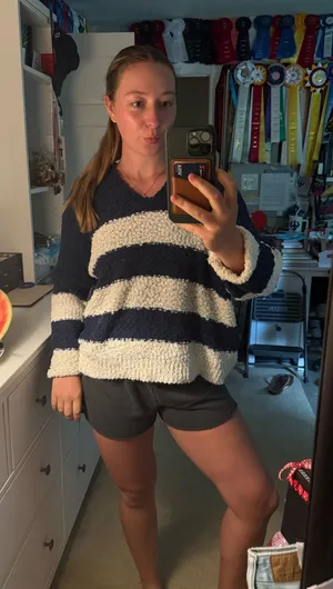 & Other Stories Blue and white stripes knit sweater thumbnail 1