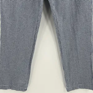 Free People Kate Gingham‎ Pants Navy White 100% Cotton Straight Leg Size Medium thumbnail 5