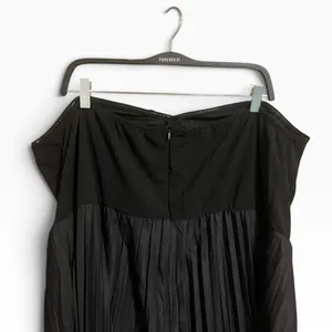 Plus Size 5X Strapless Ombre Pleated Maxi Evening Dress Black Pink thumbnail 7