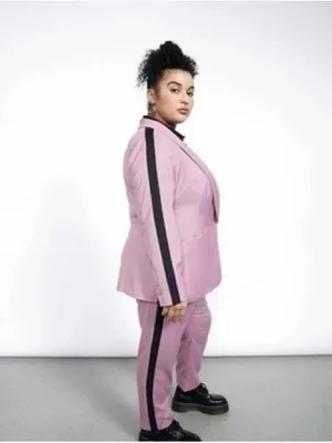 Wildfang The Empower Colorblock Tux Blazer Mauve Black Womens Tailored Medium thumbnail 10