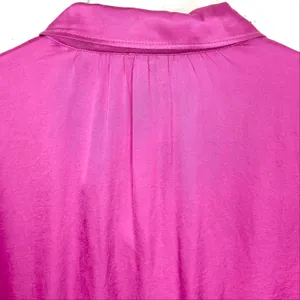 Anthropologie Pilcro Button Down Blouse Long Sleeve Silky Viscose Pink Small thumbnail 9
