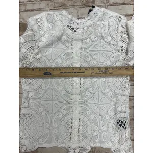 James Coviello Size XS‎ Anthropologie Crochet Lace White Long Sleeve Top thumbnail 9
