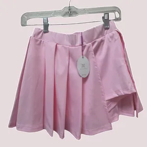 NWT Baby Pink Pleated Mini Skirt With Solid Ruffle Tennis Skirt - Small thumbnail 8