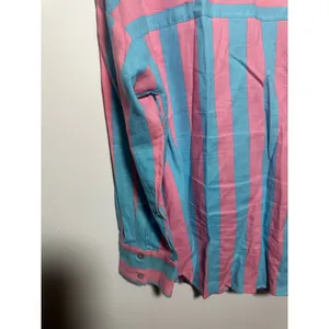 Zara Pink Blue Striped Long Sleeve Button Up Dress Shirt Size S Small thumbnail 7