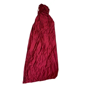 NWT OYS Size Small Red Burgundy Maroon One Shoulder Satin Ruched Bodycon Maxi thumbnail 4