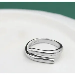 Unisex Solid Wrap 925 Sterling Silver‎ Band Ring, Adjustable thumbnail 14