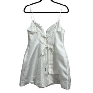 NEW NWT Acler Oakwood Rhinestone Embellished Mini Dress In Ivory thumbnail 9