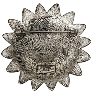 Arizona Jeans Vtg Pin Brooch Sunflower Design 2" Signed thumbnail 2
