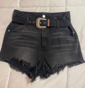 blue revival High Waisted Jean Shorts thumbnail 1