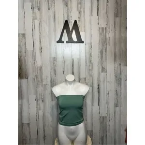 Moa Moa Green Strapless Tube Top Women’s Medium Stretch Bandeau Top thumbnail 2