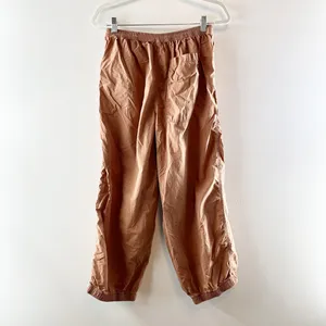 Aerie High Rise Baggy Lightweight Cargo Pants Brown Small thumbnail 4