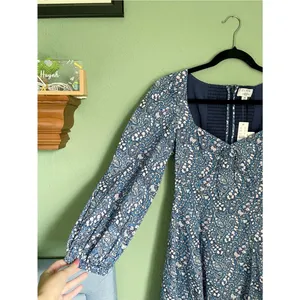 New J. Crew x Liberty Sweetheart Long Sleeve Mini Dress Bourton Bloom Size 00 thumbnail 4