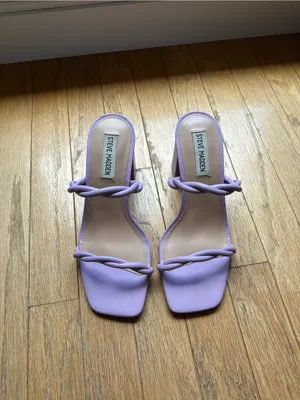 Steve Madden Lavender Braided Strap Block Heel Sandals thumbnail 4