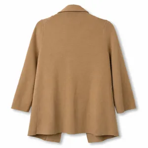 Quince 100% Organic Cotton Camel Soft Relaxed Open Front Knit Blazer Medium thumbnail 8