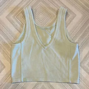 Lululemon Ribbed Softstreme Cropped Tank Kohlrabi Green - Size: 0 thumbnail 1