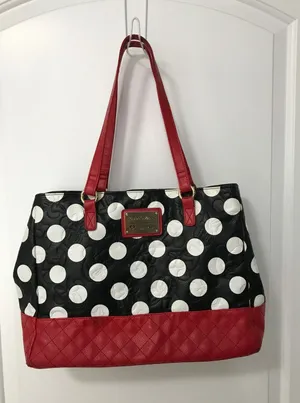 Disney Minnie Mouse Loungefly Large Tote EUC Black thumbnail 1